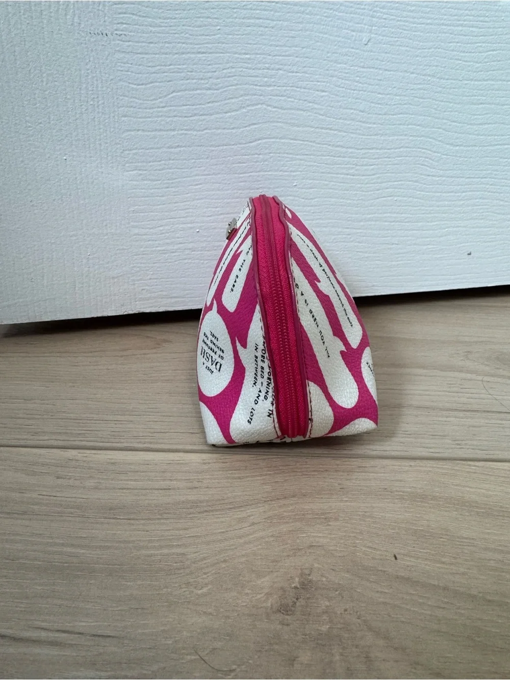 kate spade Pink and White Printed Cosmetic Pouch